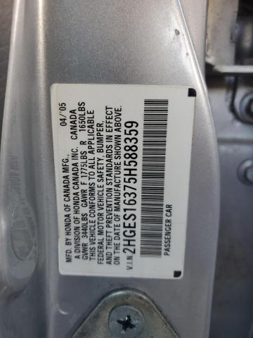 2HGES16375H588359 - 2005 HONDA CIVIC DX VP Gümüş foto 13