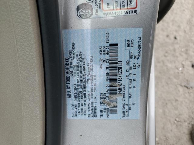 3FAHP07167R228131 - 2007 FORD FUSION SE SILVER photo 12