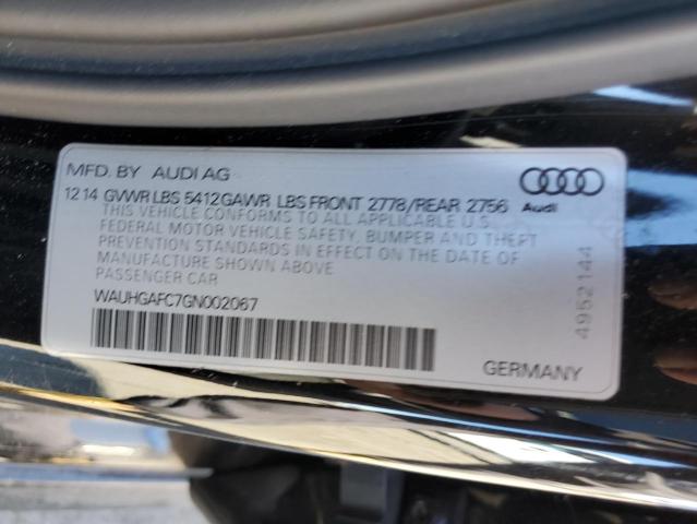 WAUHGAFC7GN002067 - 2016 AUDI A6 PRESTIGE BLACK photo 12