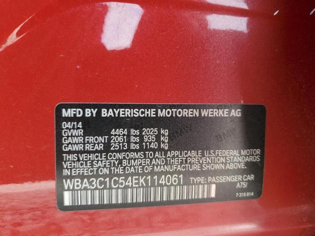 WBA3C1C54EK114061 - 2014 BMW 328 I SULEV BURGUNDY photo 12