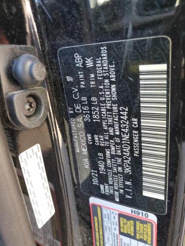 3KPA24AD1NE432442 - 2022 KIA RIO LX BLACK photo 13