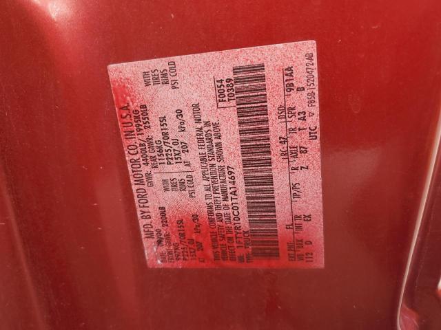 1FTYR10C01TA14697 - 2001 FORD RANGER RED photo 12