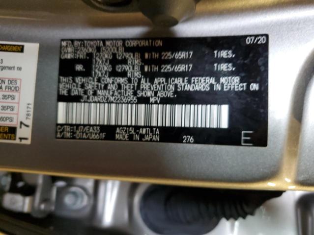 JTJDARDZ7M2236955 - 2021 LEXUS NX 300 BASE 银色 照片 13