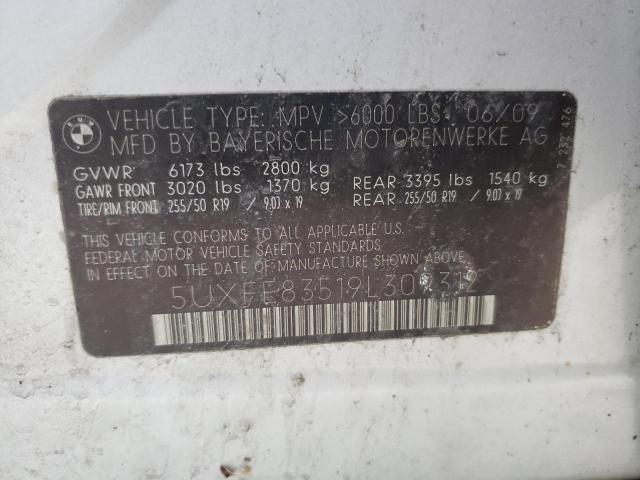 5UXFE83519L309312 - 2009 BMW X5 XDRIVE48I SILVER photo 12