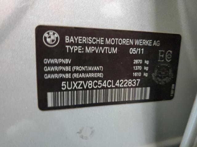 5UXZV8C54CL422837 - 2012 BMW X5 XDRIVE50I SILVER photo 12