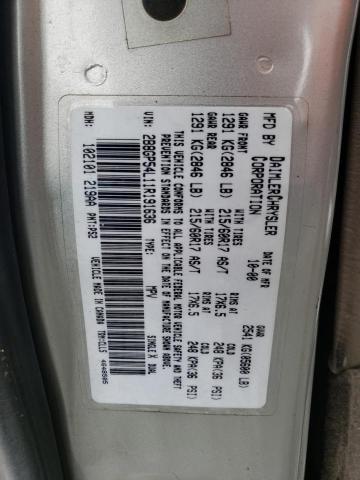 2B8GP54L11R191636 - 2001 DODGE GRAND CARA ES GRAY photo 14