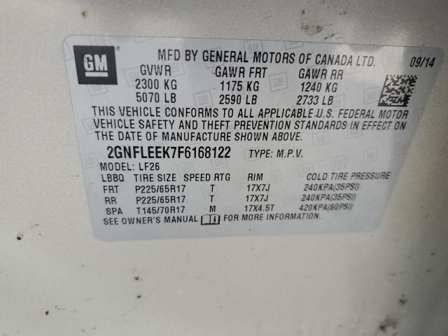 2GNFLEEK7F6168122 - 2015 CHEVROLET EQUINOX LS TAN photo 13