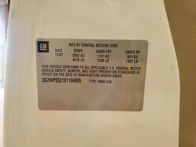 2G2WP552181194085 - 2008 PONTIAC GRAND PRIX 白色 照片 12
