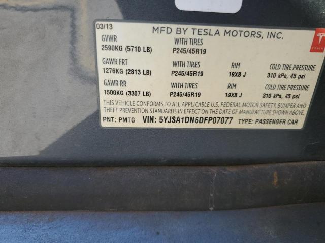 5YJSA1DN6DFP07077 - 2013 TESLA MODEL S 灰色 照片 12