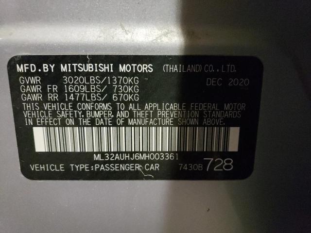 ML32AUHJ6MH003361 - 2021 MITSUBISHI MIRAGE ES SILVER photo 12