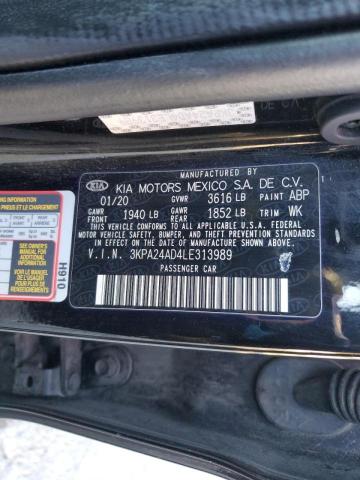 3KPA24AD4LE313989 - 2020 KIA RIO LX BLACK photo 13