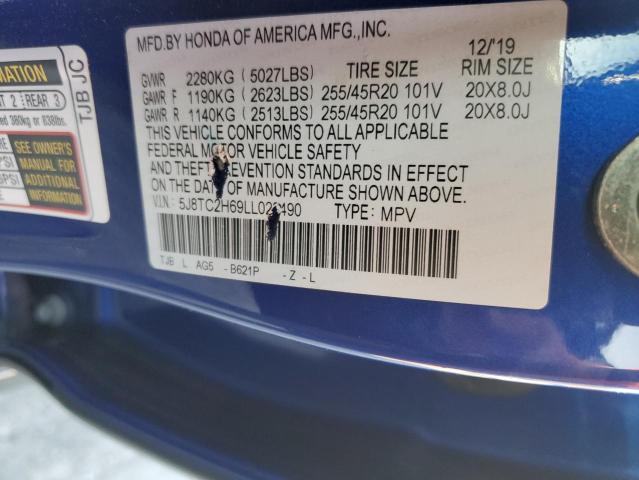 5J8TC2H69LL028490 - 2020 ACURA RDX A-SPEC BLUE photo 13