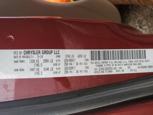 2C4RC1BGXER311401 - 2014 CHRYSLER TOWN & COU TOURING 红色 照片 14