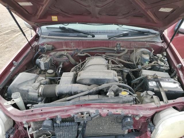 5TBRT34102S264279 - 2002 TOYOTA TUNDRA ACCESS CAB მუქწითელი ფოტო 11