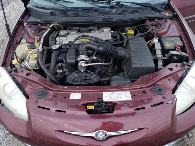 1C3EL46XX1N591746 - 2001 CHRYSLER SEBRING LX BURGUNDY photo 11