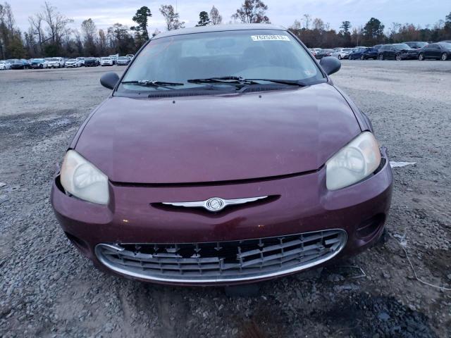 1C3EL46XX1N591746 - 2001 CHRYSLER SEBRING LX BURGUNDY photo 5