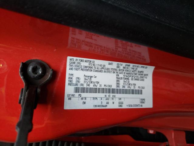 1FADP3F21EL298710 - 2014 FORD FOCUS SE RED photo 13