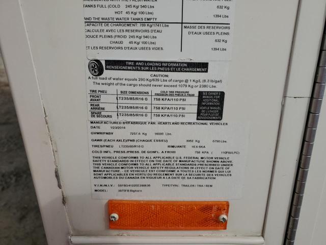 5SFBG4122EE280636 - 2014 HEARTLAND BIGHORN Двухцветный фото 10