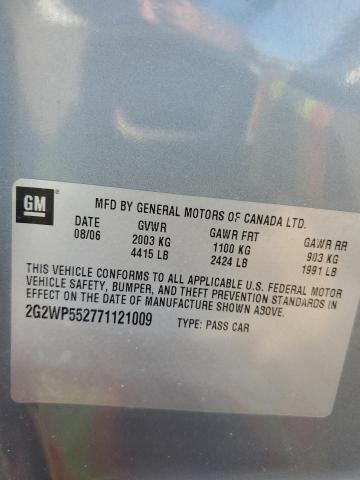 2G2WP552771121009 - 2007 PONTIAC GRAND PRIX 银色 照片 12