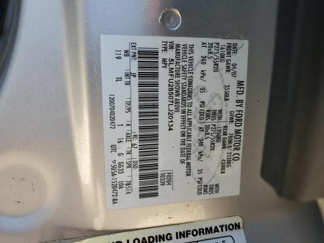 5LMFU28507LJ20134 - 2007 LINCOLN NAVIGATOR 银色 照片 13