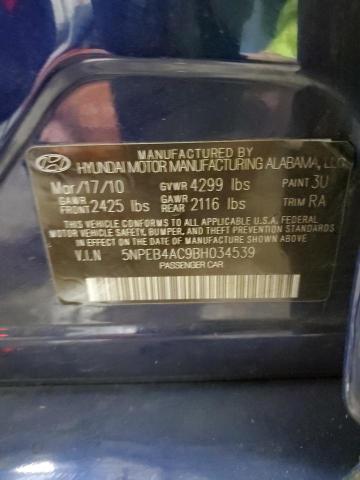 5NPEB4AC9BH034539 - 2011 HYUNDAI SONATA GLS BLUE photo 13