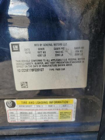 1G1ZC5E17BF220127 - 2011 CHEVROLET MALIBU 1LT 蓝色 照片 12