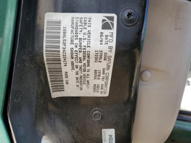 1G8AL52F34Z224174 - 2004 SATURN ION LEVEL 3 GREEN photo 12