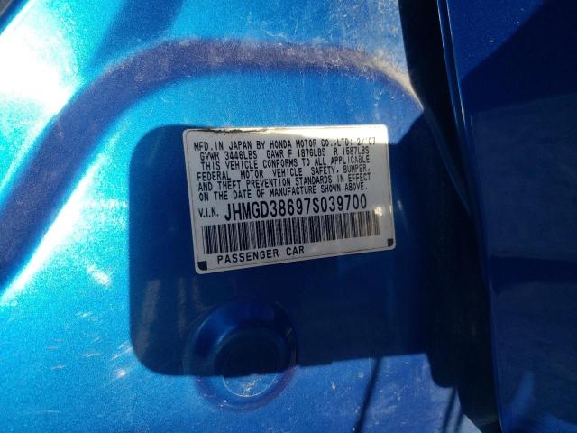JHMGD38697S039700 - 2007 HONDA FIT S 蓝色 照片 13