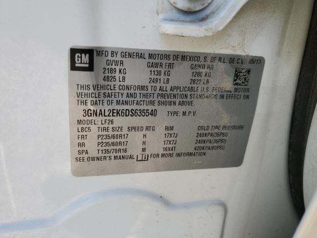 3GNAL2EK6DS635540 - 2013 CHEVROLET CAPTIVA LS 白色 照片 12