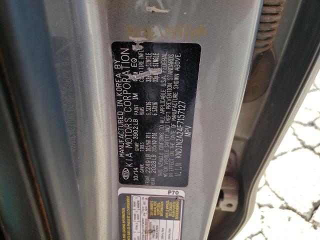 KNDJN2A24F7157127 - 2015 KIA SOUL SILVER photo 13