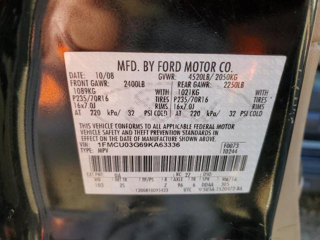 1FMCU03G69KA63336 - 2009 FORD ESCAPE XLT BLACK photo 13