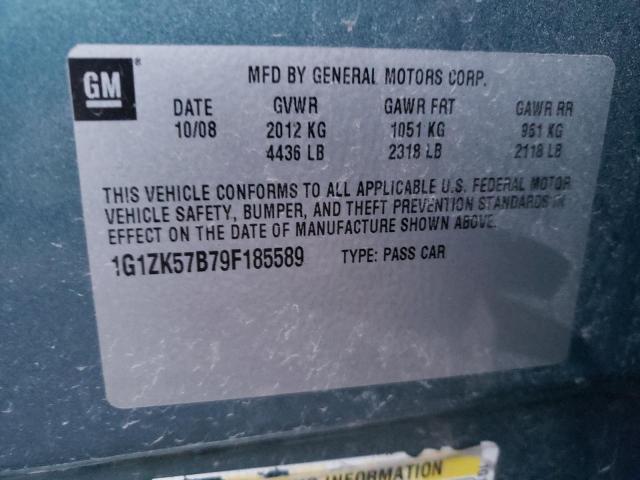 1G1ZK57B79F185589 - 2009 CHEVROLET MALIBU LTZ ლურჯი ფოტო 12