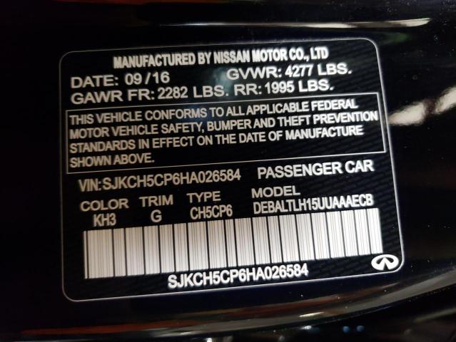 SJKCH5CP6HA026584 - 2017 INFINITI QX30 BASE BLACK photo 12