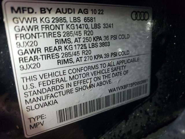 WA1VXBF73PD003991 - 2023 AUDI Q7 PRESTIGE BLACK photo 14