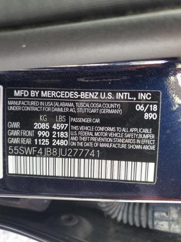 55SWF4JB8JU277741 - 2018 MERCEDES-BENZ C 300 BLUE photo 13