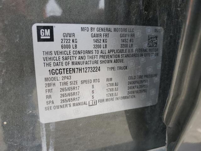 1GCGTEEN7H1273224 - 2017 CHEVROLET COLORADO ZR2 GREEN photo 12