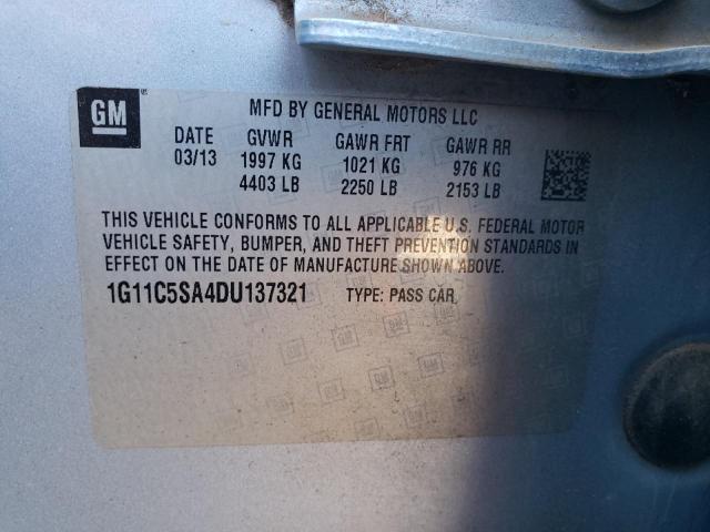 1G11C5SA4DU137321 - 2013 CHEVROLET MALIBU 1LT Көк фото 12