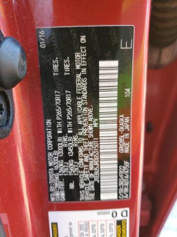 JTEBU5JR0G5315011 - 2016 TOYOTA 4RUNNER SR5/SR5 PREMIUM RED photo 12