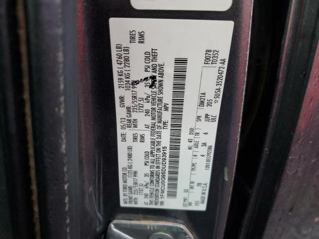 1FMCU0G95DUD93915 - 2013 FORD ESCAPE SE GRAY photo 12