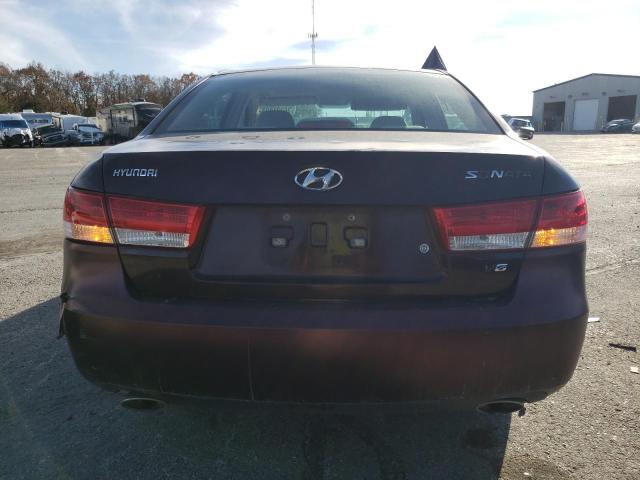 5NPEU46F06H069585 - 2006 HYUNDAI SONATA GLS BURGUNDY photo 6