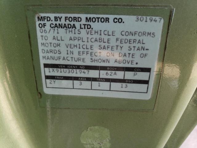 1X91U301947 - 1971 FORD MAVERICK GREEN photo 12