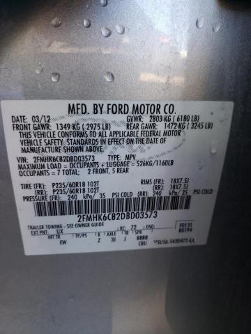 2FMHK6C82DBD03573 - 2013 FORD FLEX SEL SILVER photo 13