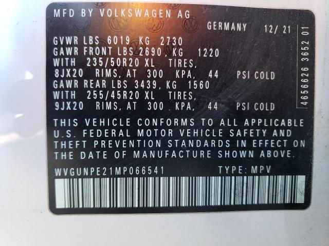 WVGUNPE21MP066541 - 2021 VOLKSWAGEN ID.4 PRO S 白色 照片 14