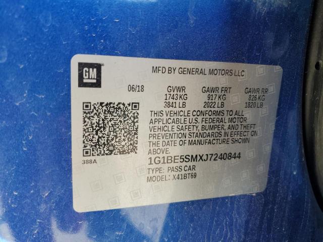 1G1BE5SMXJ7240844 - 2018 CHEVROLET CRUZE LT BLUE photo 12