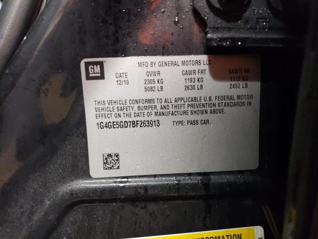 1G4GE5GD7BF263913 - 2011 BUICK LACROSSE CXS BLACK photo 12