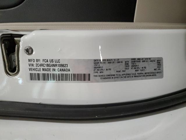 2C4RC1BG4NR109623 - 2022 CHRYSLER PACIFICA TOURING L WHITE photo 13