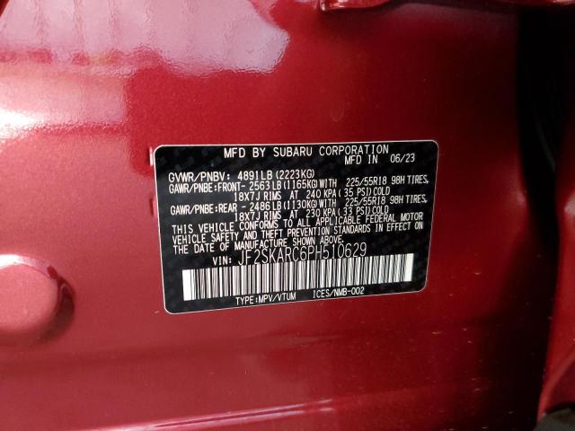 JF2SKARC6PH510629 - 2023 SUBARU FORESTER TOURING 红色 照片 14
