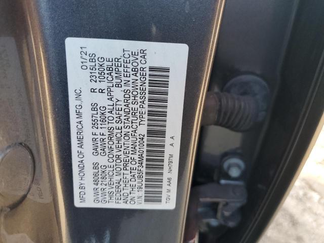 19UUB5F34MA010042 - 2021 ACURA TLX GRAY photo 14