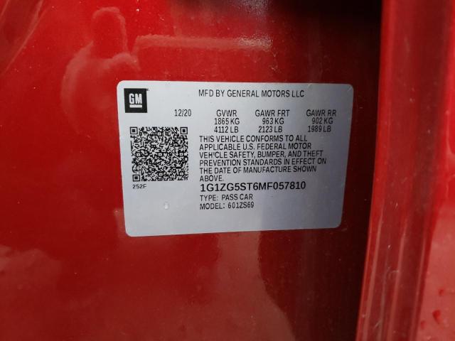 1G1ZG5ST6MF057810 - 2021 CHEVROLET MALIBU RS RED photo 12