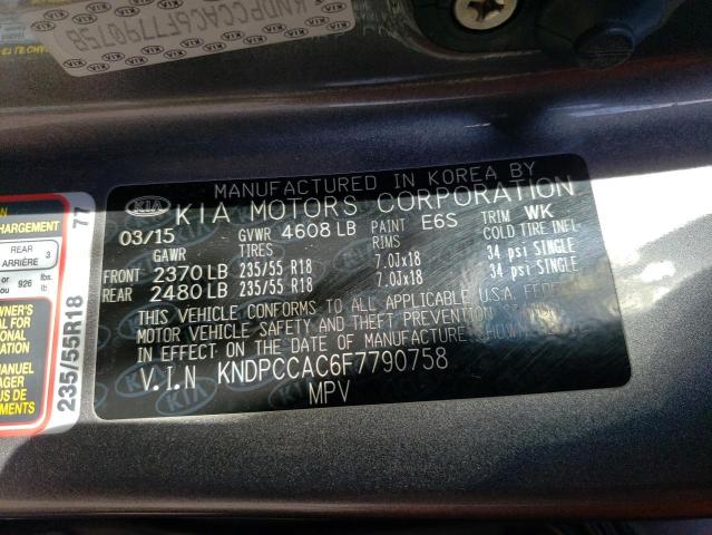 KNDPCCAC6F7790758 - 2015 KIA SPORTAGE EX SILVER photo 13